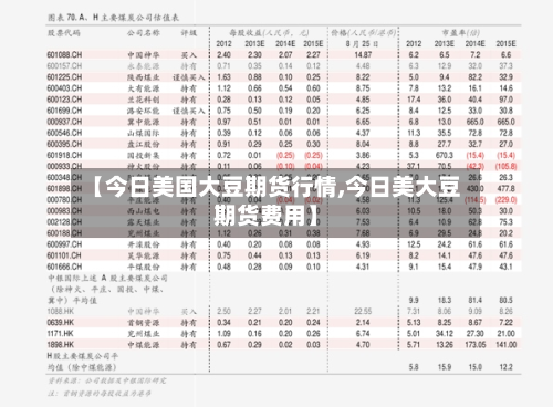 【今日美国大豆期货行情,今日美大豆期货费用】