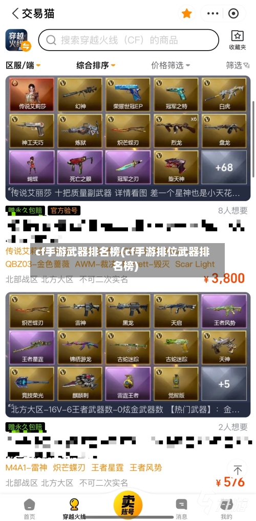 cf手游武器排名榜(cf手游排位武器排名榜)