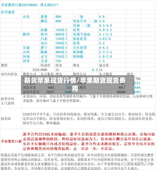 期货苹果现货行情/苹果期货现货费用-第3张图片