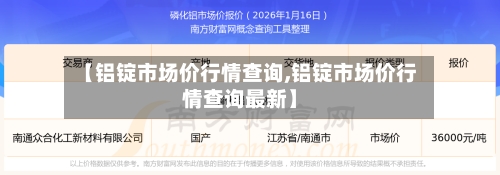 【铝锭市场价行情查询,铝锭市场价行情查询最新】-第2张图片