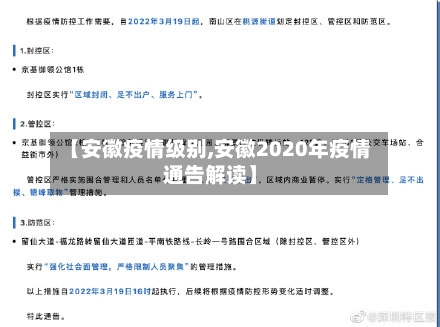 【安徽疫情级别,安徽2020年疫情通告解读】-第2张图片