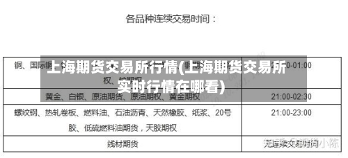 上海期货交易所行情(上海期货交易所实时行情在哪看)