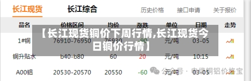 【长江现货铜价下周行情,长江现货今日铜价行情】