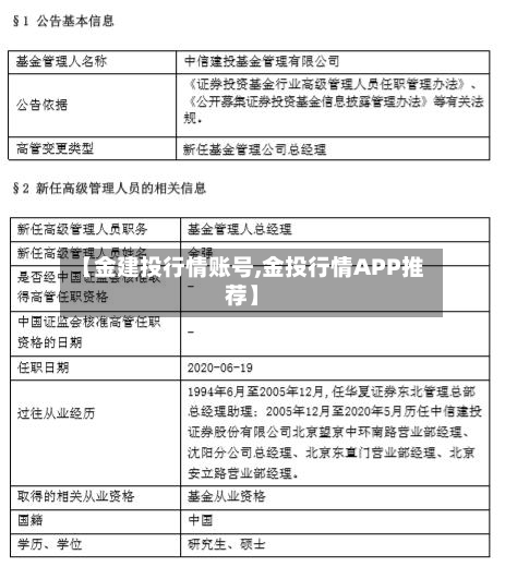 【金建投行情账号,金投行情APP推荐】
